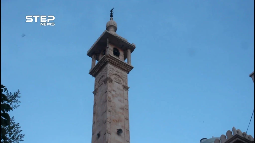 أذان المغرب من مسجد السيدة فاطمة الزهراء في مدينة الباب بريف حلب