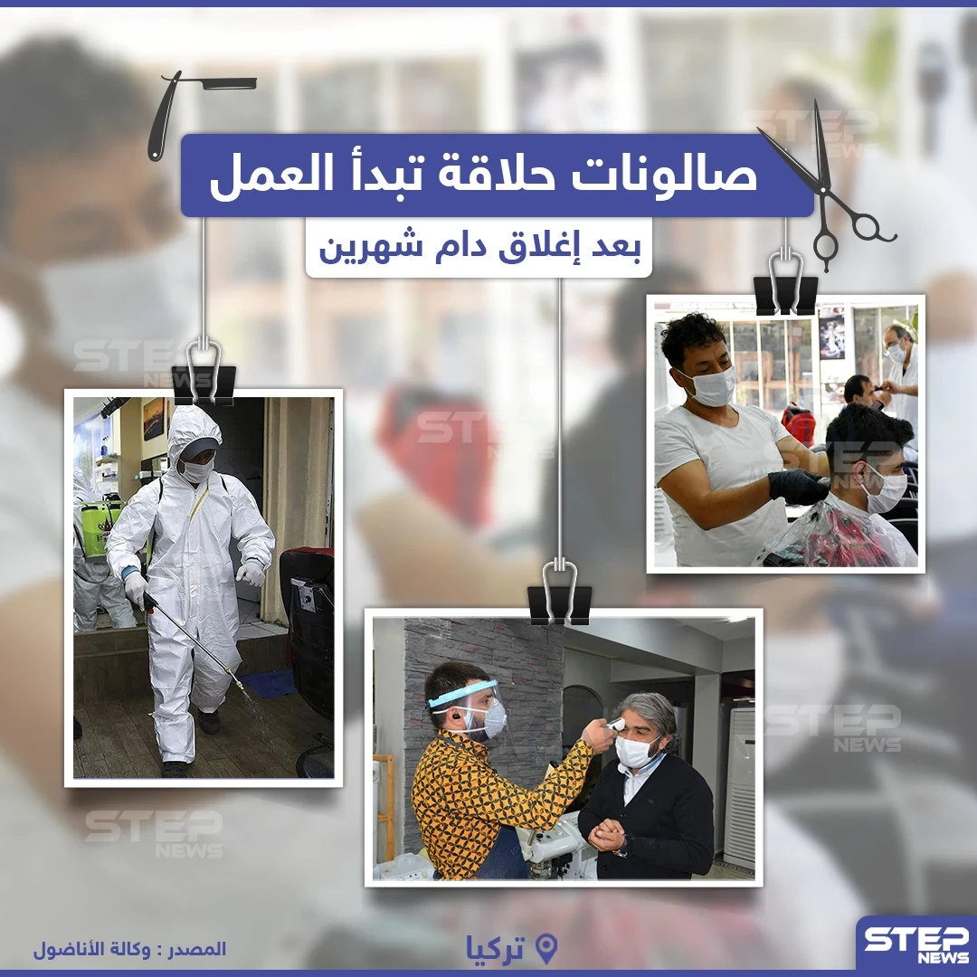 عودة صالونات الحلاقة للعمل بعد إغلاق دام شهرين في تركيا
