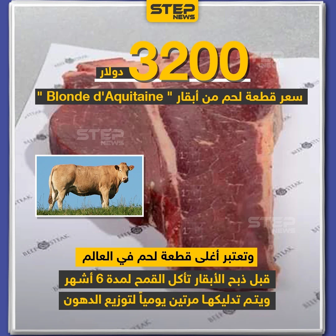 أغلى قطعة لحم في العالم بسعر 3200 دولار