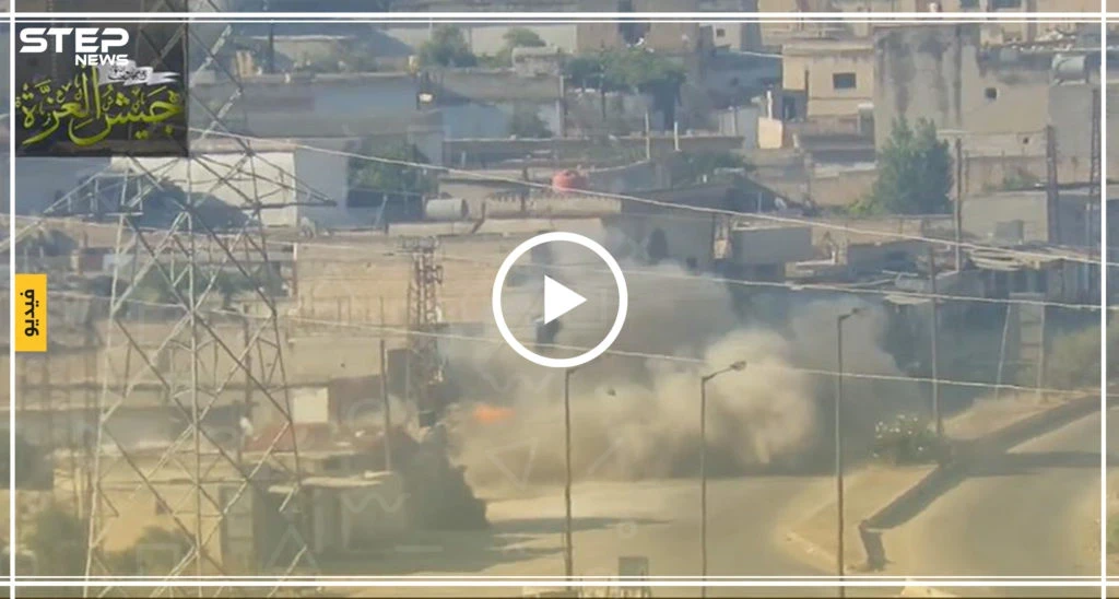 لحظة تدمير دبابة "T72" مزودة بكاسحة ألغام في ريف حماة الشمالي (فيديو)