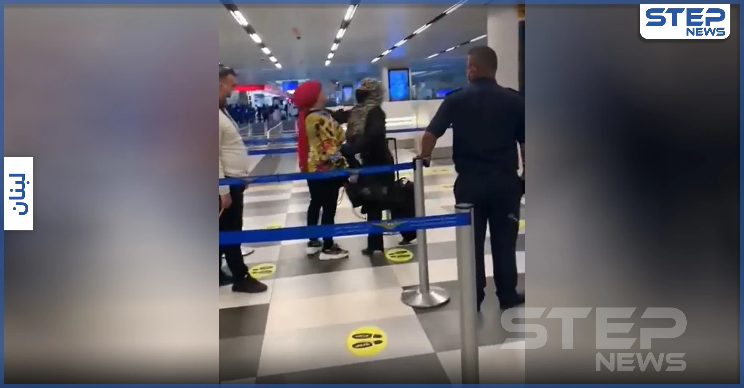 بالفيديو|| "بالكف والرفس".. مشاجرة نسائية بين لبنانيتين في مطار بيروت