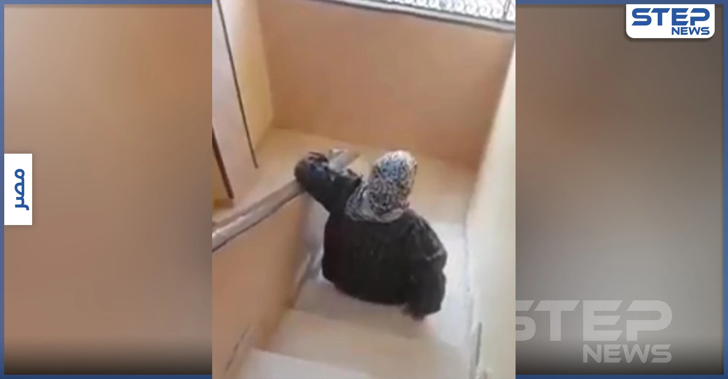 بالفيديو|| زحفاً.. شاب مصري يطرد أمه المسنة من منزله وزوجته توثّق الحدث وهي "تضحك"