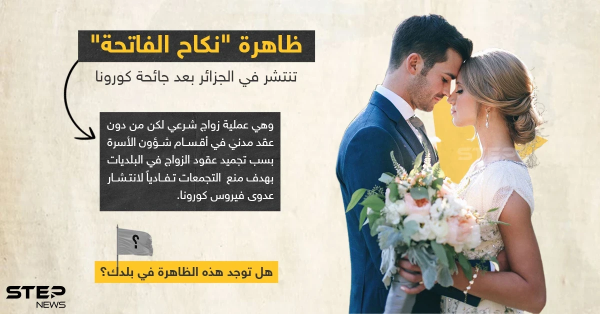 تقرير جزائري يكشف عن انتشار ظاهرة "زواج الفاتحة" في زمن جائحة كورونا