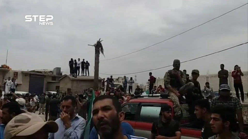 صلاة جنازة الشهيد عبد الباسط الساروت في مدينة الدانا بريف إدلب