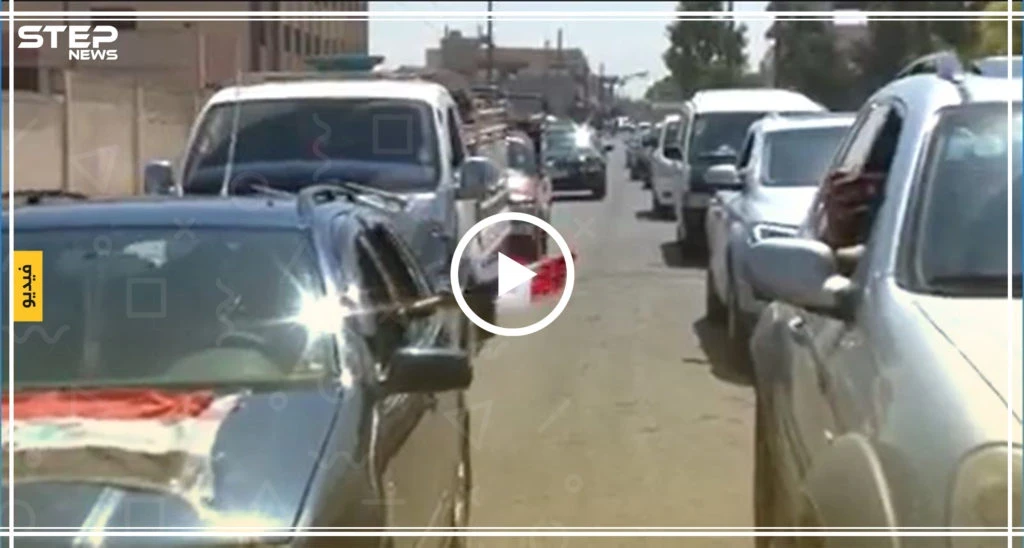 جانب من عودة الأهالي إلى مدينة القصير بريف حمص تم بثه على إعلام النظام