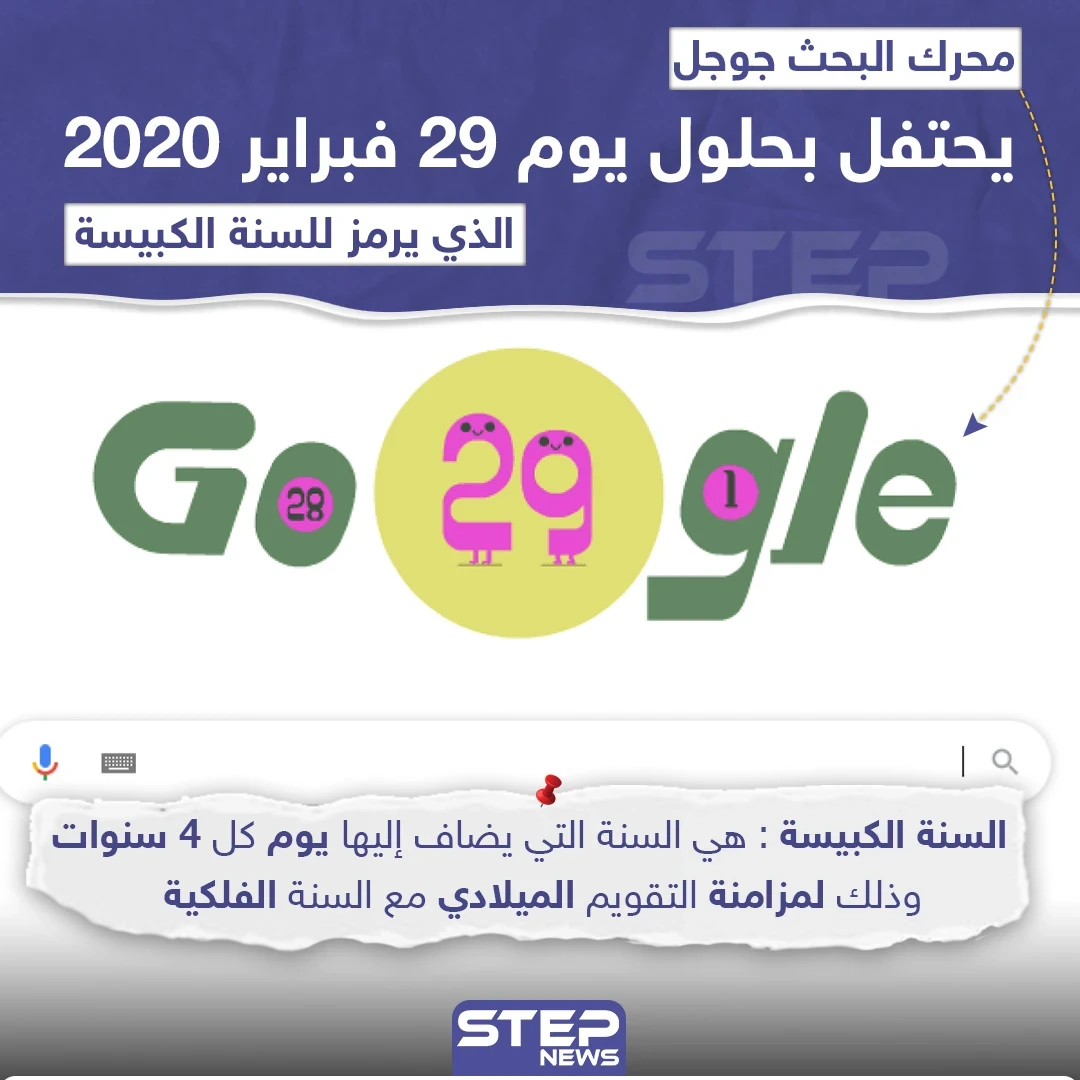 محرك البحث جوجل يحتفل بالسنة الكبيسة