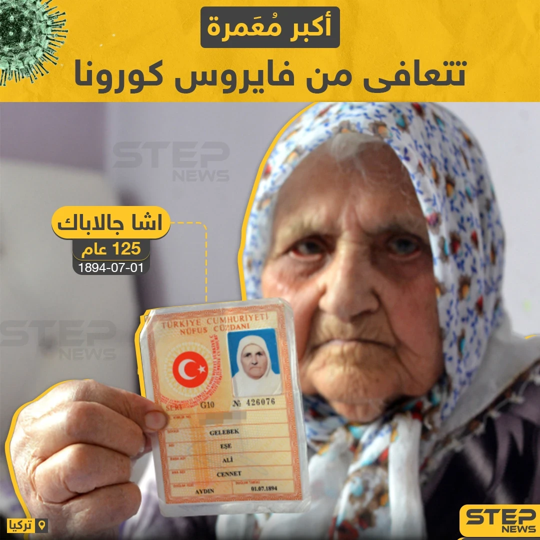 بعمر 120 عام مُعمرة تركية تتعافى من فايروس كورونا