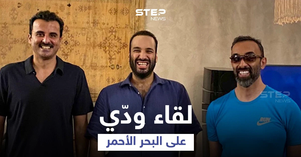 على شاطئ البحر الأحمر ... لقاء وصف بالودّي يجمع بن سلمان وطحنون وتميم بعد غياب (صورة)