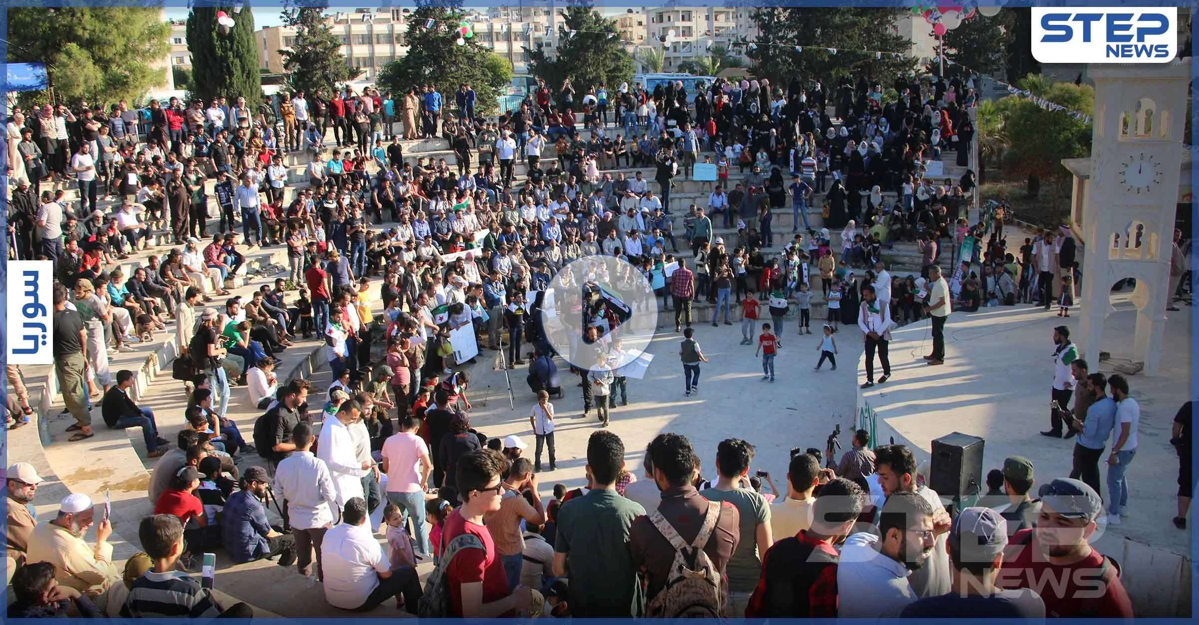 شاهد || الحراك الثوري في حماة يقيم فعالية ذكرى مجزرة "أطفال الحرية بحماة" وسط مدينة إدلب