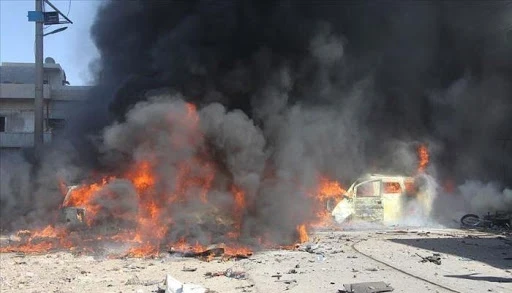 إصابات بانفجار سيارة عسكرية في مدينة جرابلس شرق حلب