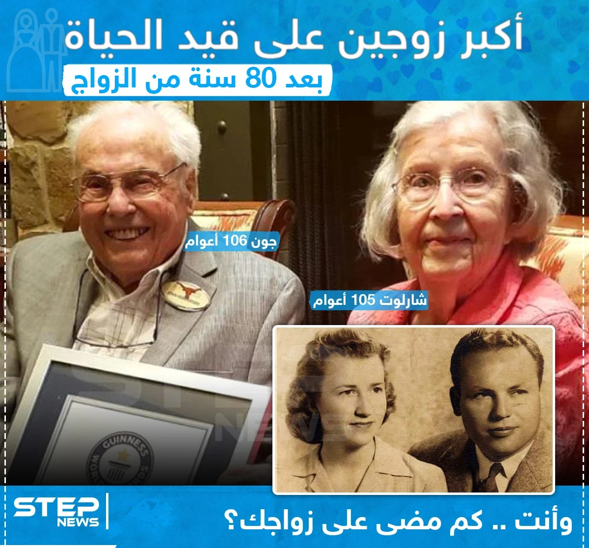أكبر زوجين على قيد الحياة بعد 80 سنة من الزواج ... و أنت كم مضى على زواجك؟!