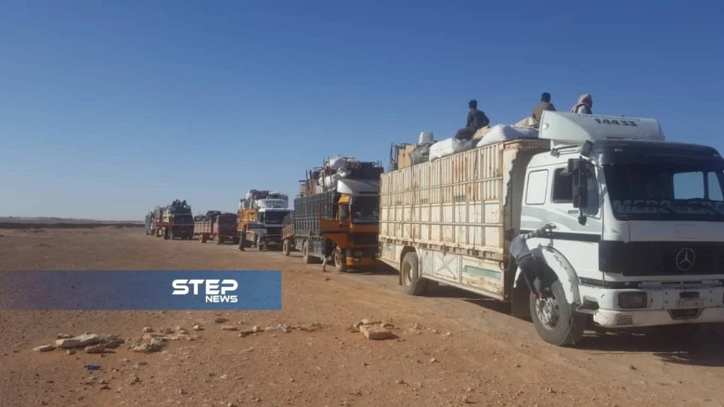 خروج الدفعة الثامنة من مخيم الركبان باتجاه مناطق سيطرة قوات النظام