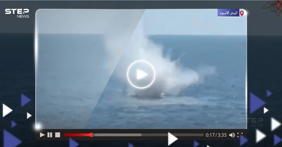 بالفيديو|| بنيران المدافع الرشاشة.. مروحية روسية تدمر لغماً أوكرانياً في البحر الأسود