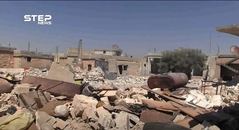 شاهد بالفيديو .. ما خلّفه القصف العنيف على بلدة البوابية جنوبي حلب
