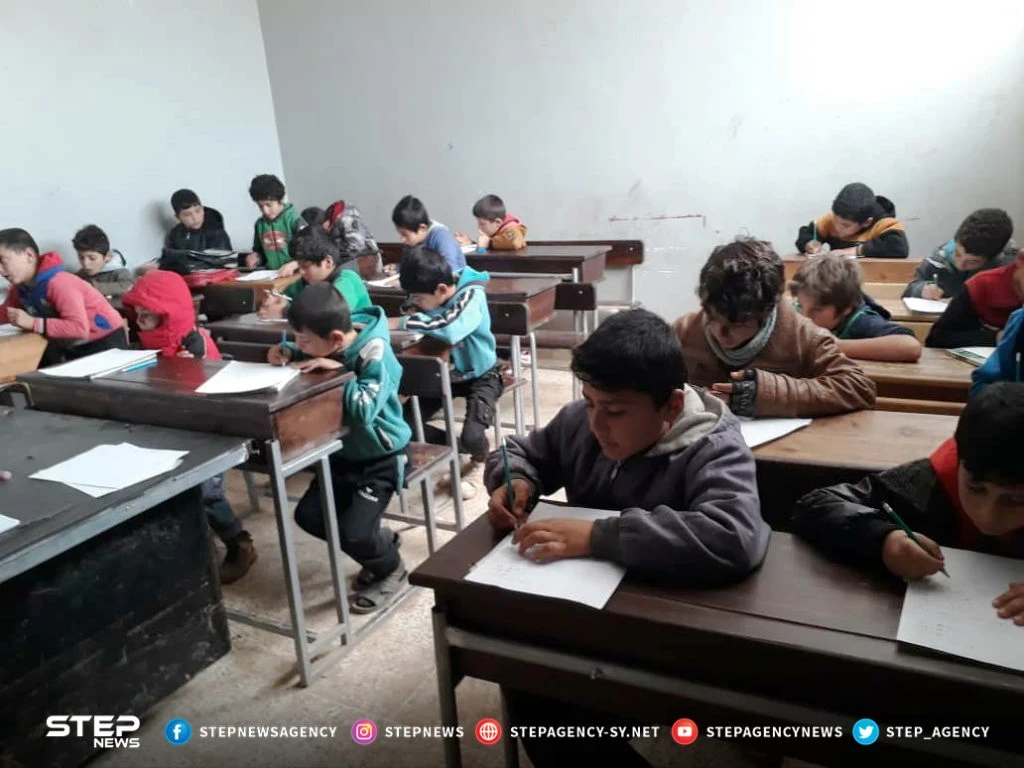 كاميرا ستيب ترصد بدء امتحانات المرحلة الانتقالية للفصل الأول في مدارس سراقب بريف إدلب