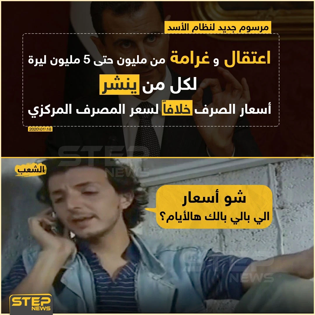 غرامة واعتقال لكل من ينشر أسعار صرف العملة!