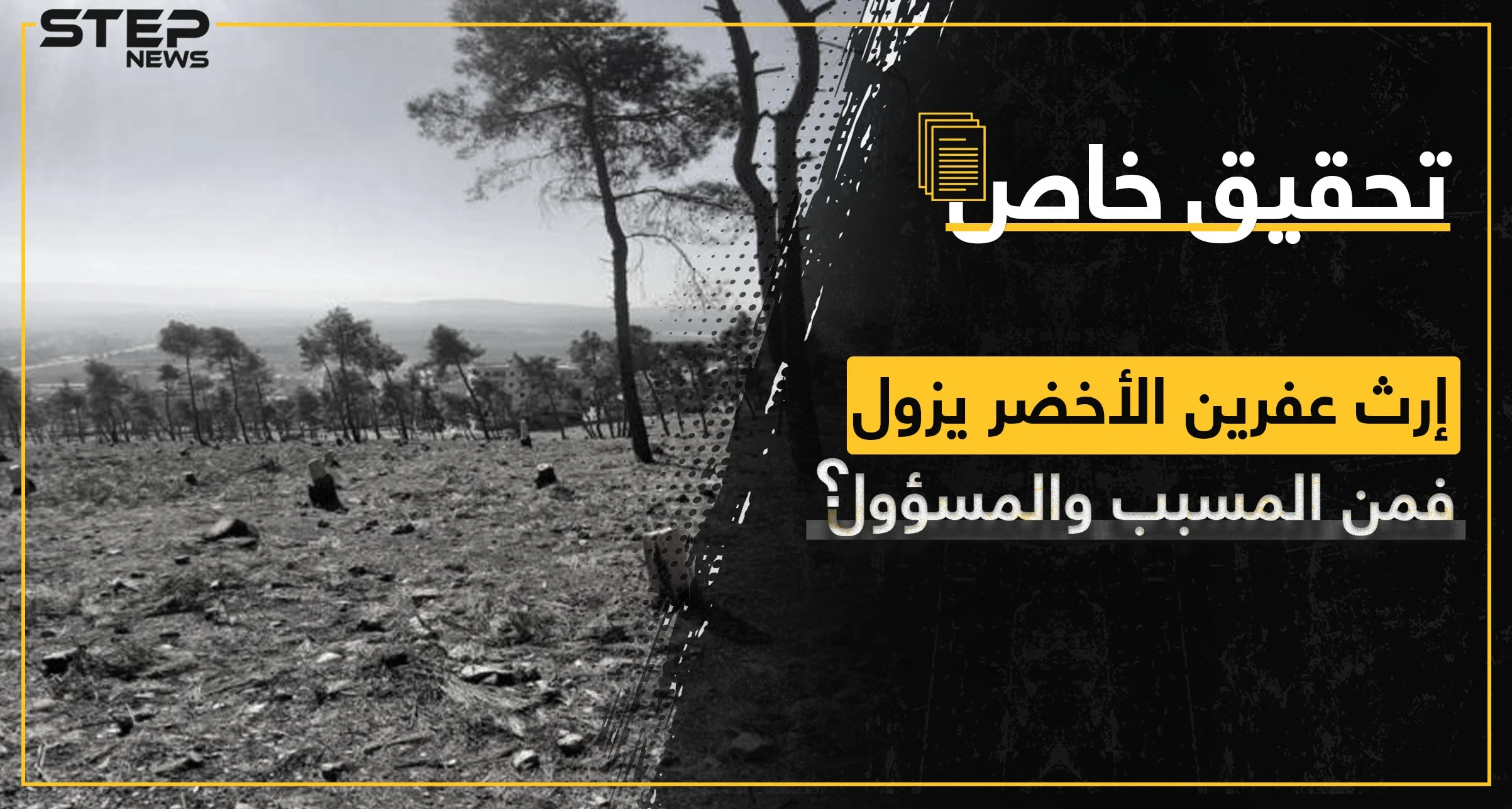 غابات عفرين تتحول إلى صحراء جرداء وجهات نافذة تبني ثروات على حساب قوت الناس