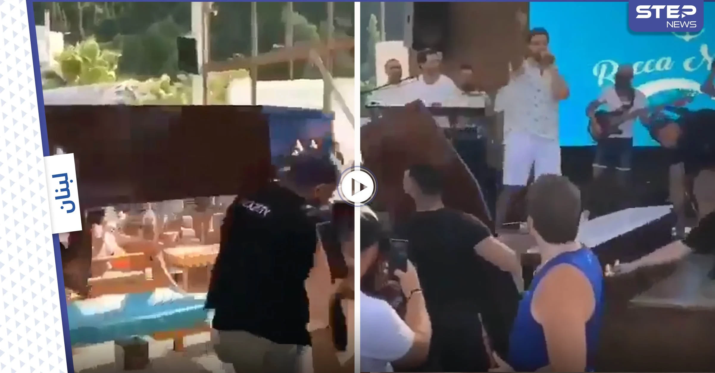 بالفيديو|| فنان لبناني بمشهد غير لائق يخرج من تابوت الموتى ويبدأ حفله الغنائي مثيراً الغضب