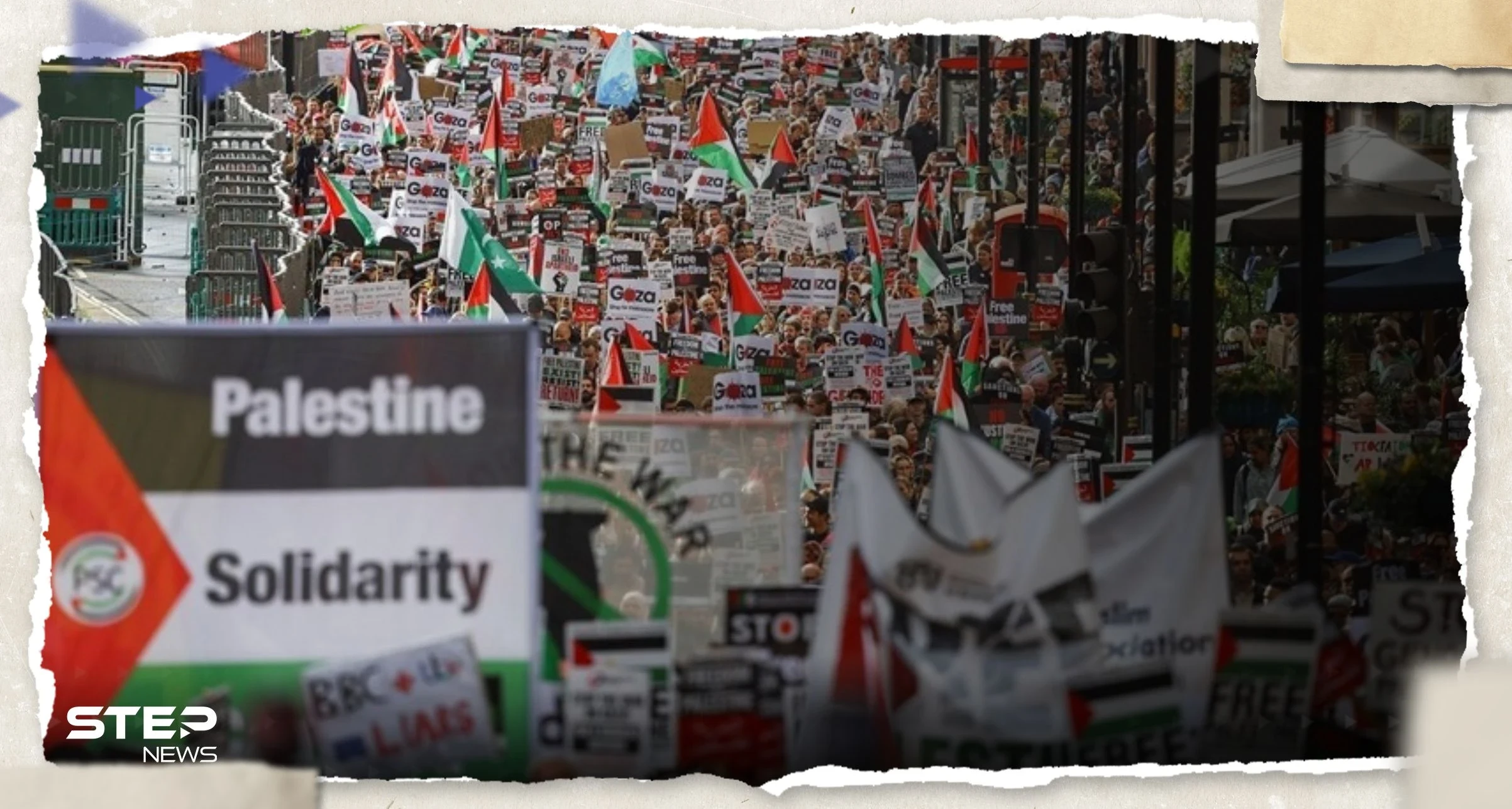 بالفيديو|| أكثر من 100 ألف متظاهر في لندن يشاركون في مسيرة داعمة لفلسطين
