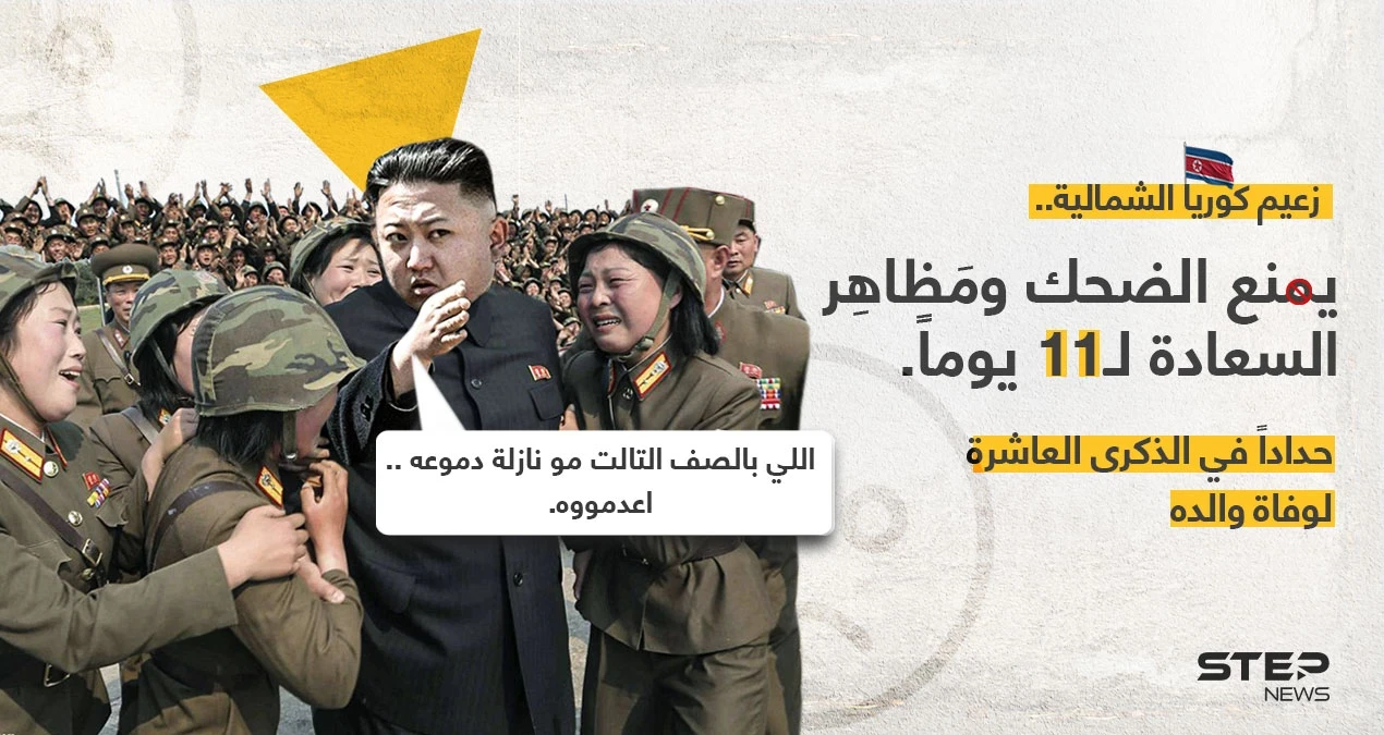زعيم كوريا الشمالية (كيم جونغ- أون) ، يأمر المواطنين بالالتزام في حداد شامل طوال 11 يوماً، بمناسبة الذكرى العاشرة لوفاة والده