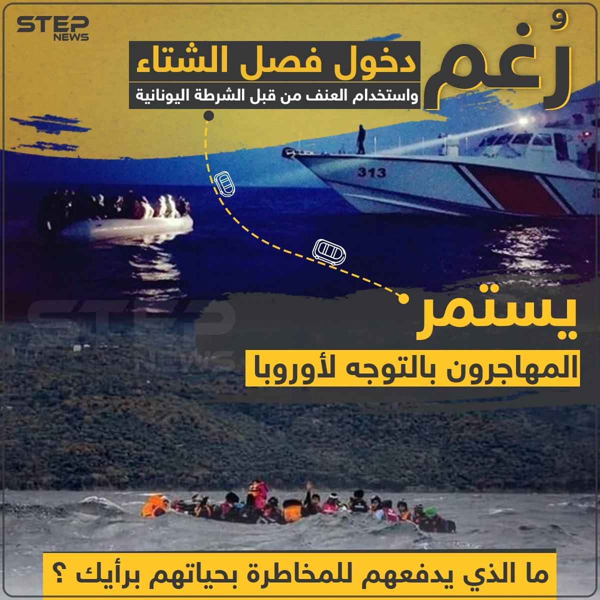 رُغم دخول فصل الشتاء و استخدام العنف من قبل الشرطة اليونانية يستمر المهاجرون بالتوجه لأوروبا