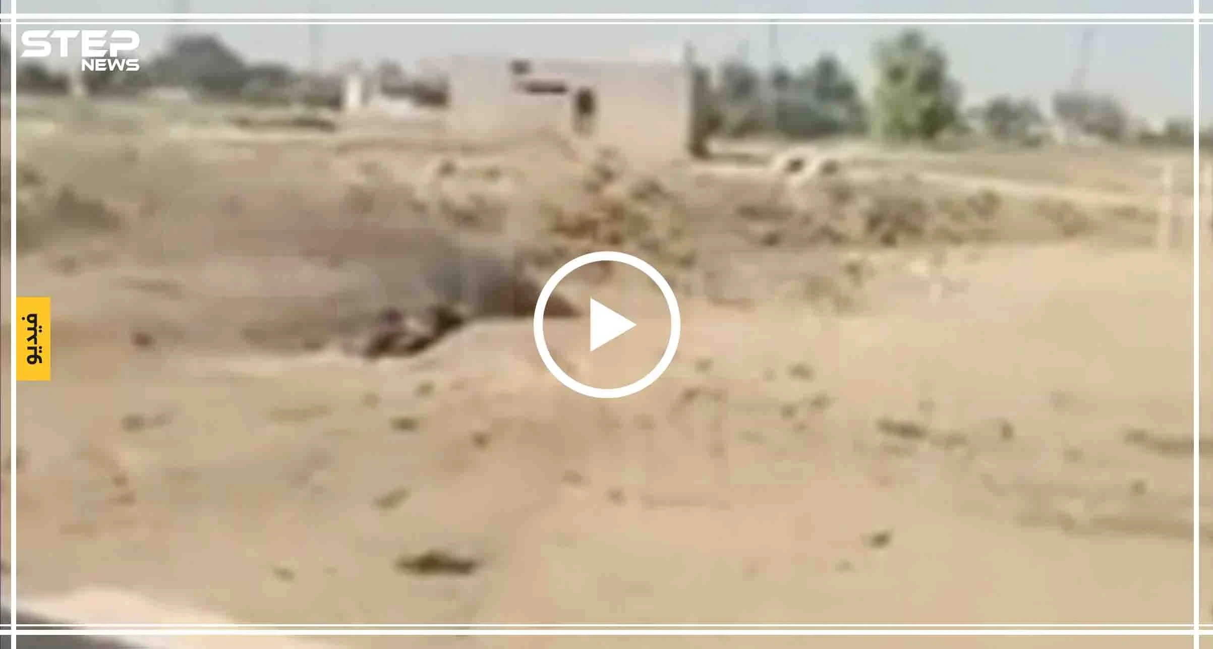 بالفيديو || طيران مجهول يستهدف شخصين على دراجة نارية شرقي ديرالزور