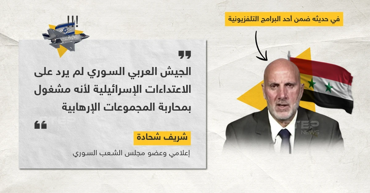 شريف شحادة يكشف عن السبب الذي منع الجيش السوري من الرد على الغارات الإسرائيلية