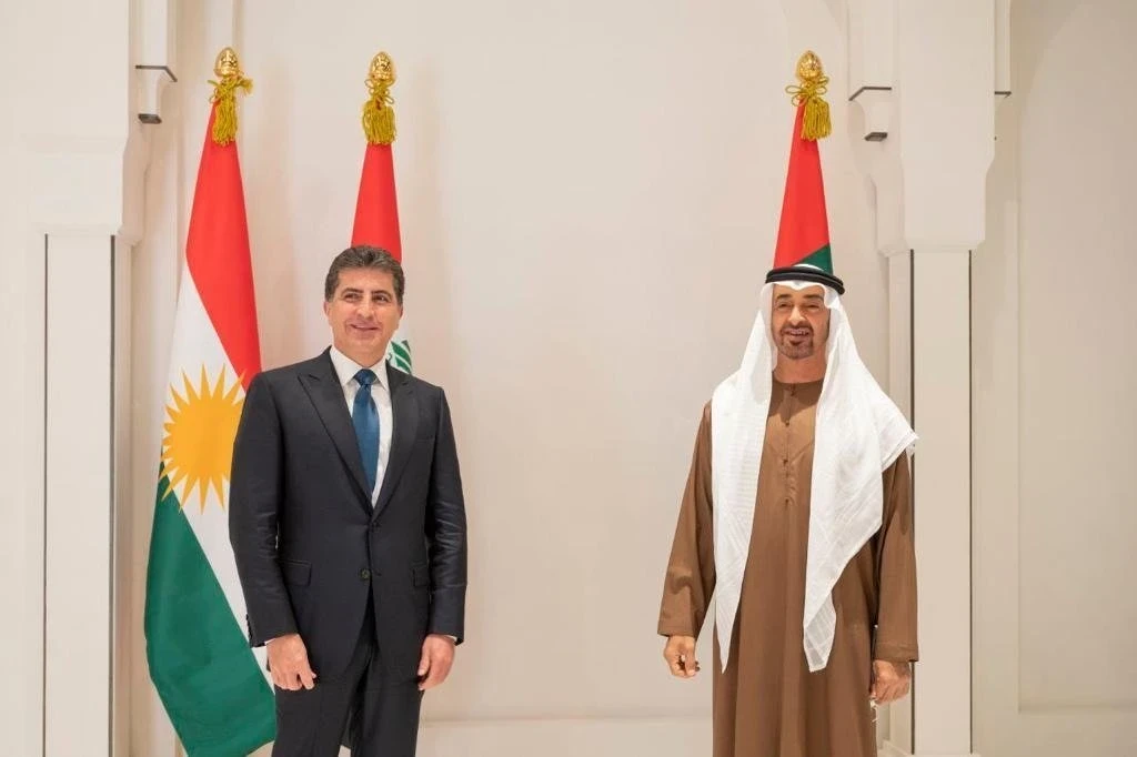محمد بن زايد يلتقي رئيس إقليم كردستان لبحث عدّة ملفات