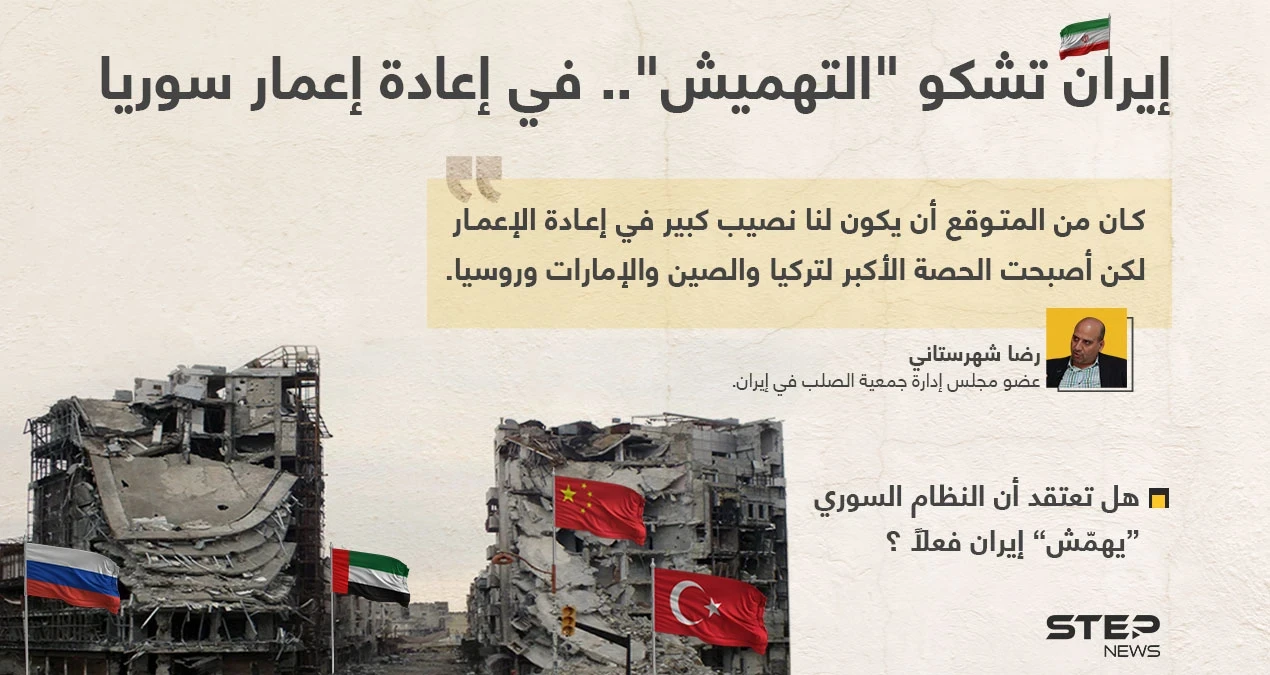 إيران تشكو من "التهميش" في إعمار سوريا