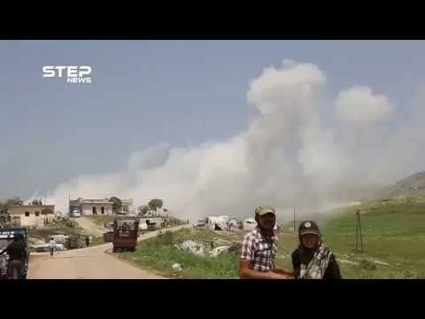 شاهد قصف عنيف يستهدف محيط النقطة التركية بمنطقة شير مغار غرب حماة وسط حالة وهلع بصفوف المدنيين