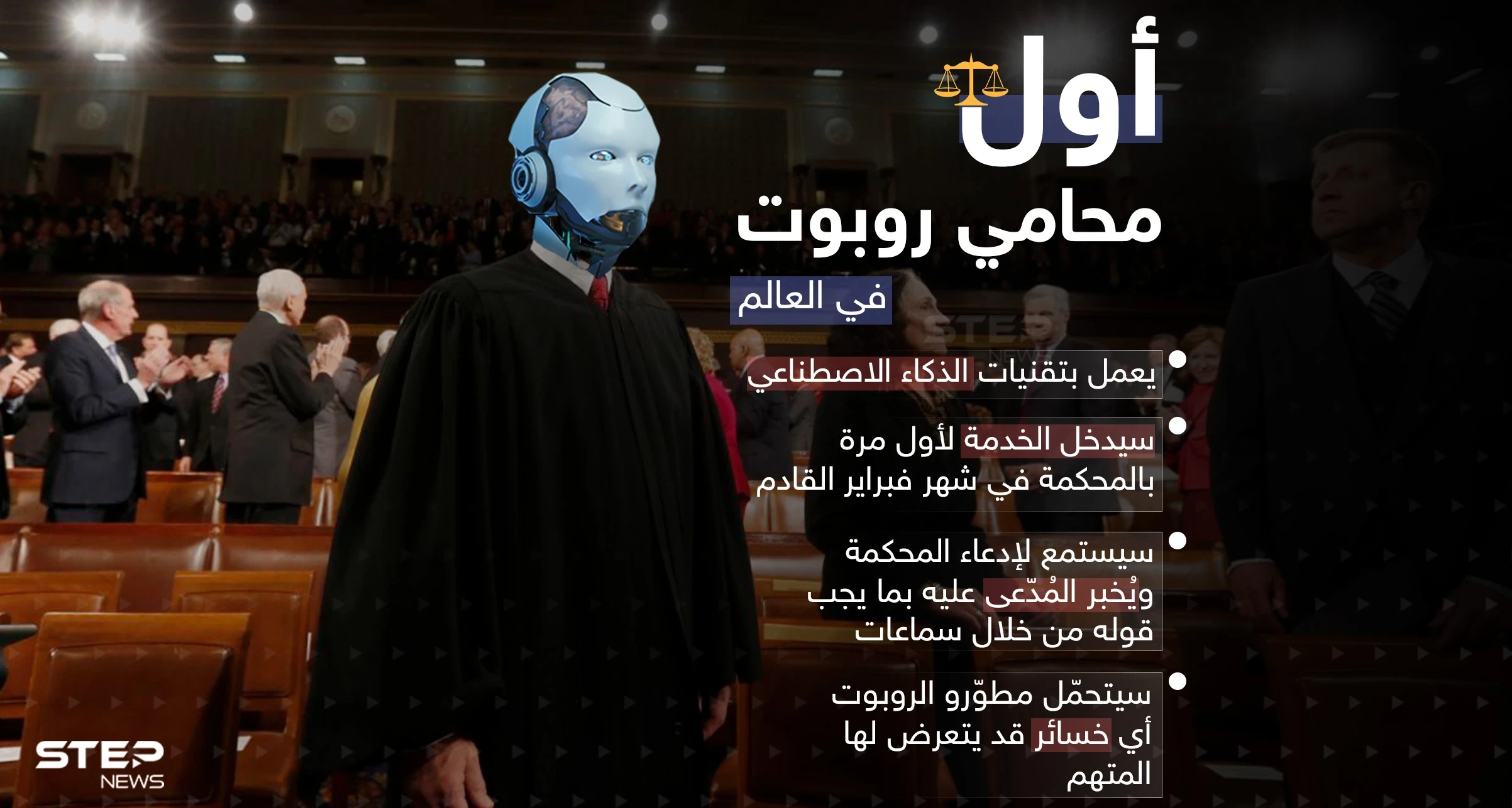 يبدو أن مهنة المحاماة البشرية في خطر .. لو وقعت في مشكلة قانونية هل ستوكل روبوت للدفاع عنك؟