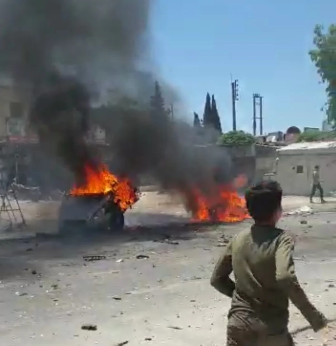 بالفيديو|| انفجار سيارة مفخخة في بلدة كفرجنة بريف عفرين يوقع ضحايا مدنيين