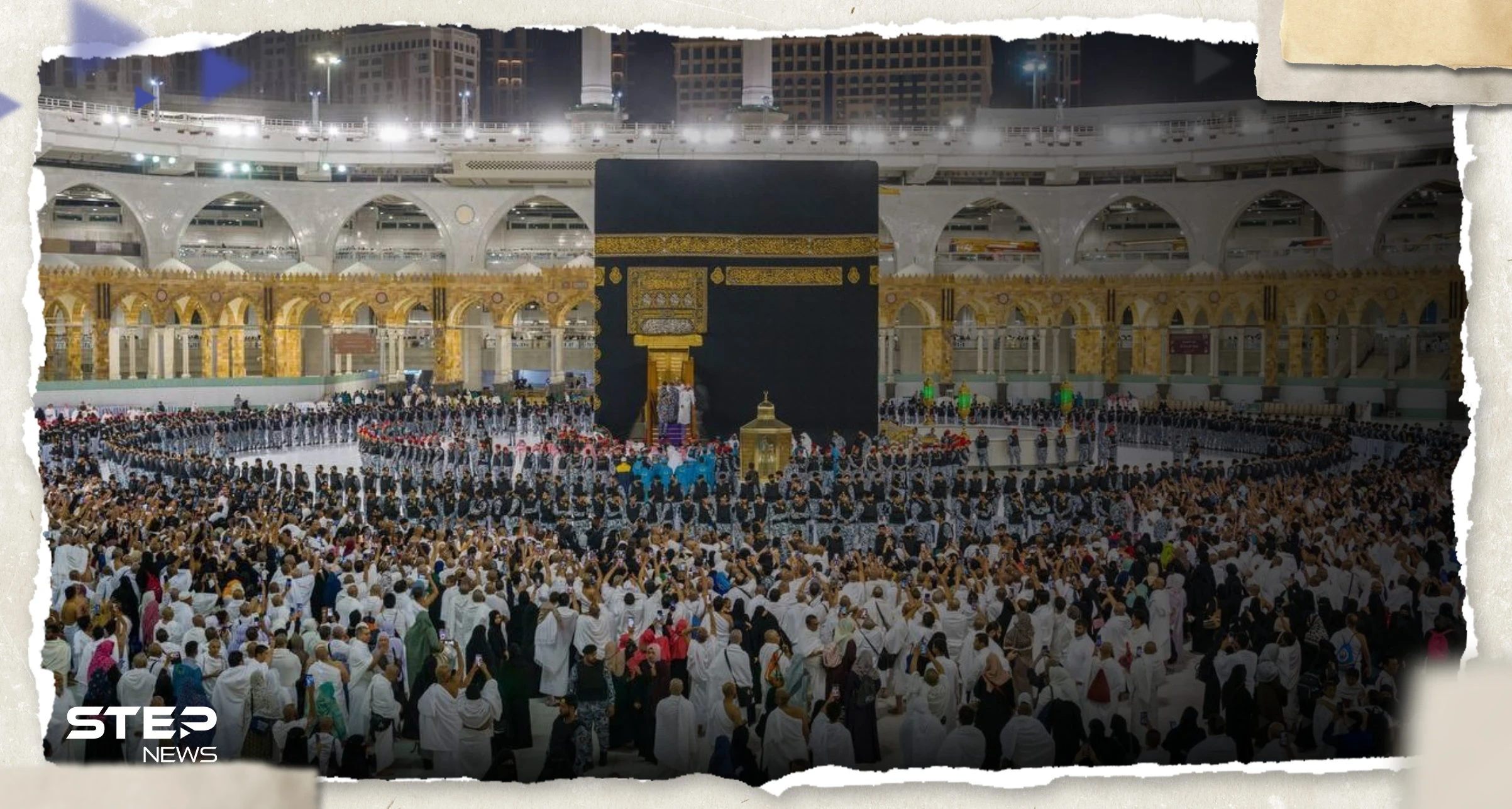 بالفيديو|| لحظة فتح باب الكعبة لبدء عملية غسلها وظهور القناديل المعلقة داخلها