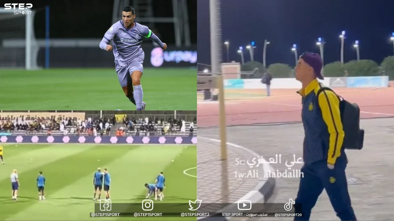 بالفيديو | رونالدو يوجه تاليسكا خلال الإحماء والدون يلهب حماس مشجع سعودي