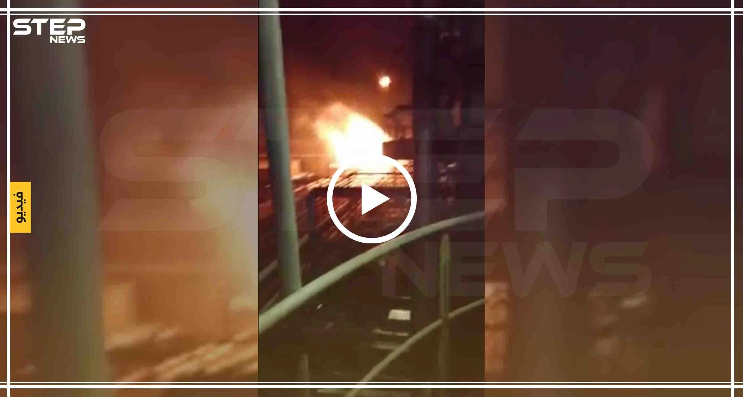 بالفيديو|| احتراق منشآت نفطية كبيرة تابعة للنظام السوريّ والتفاصيل